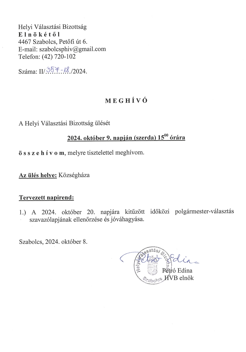 meghivo szavazolap jovahagyas