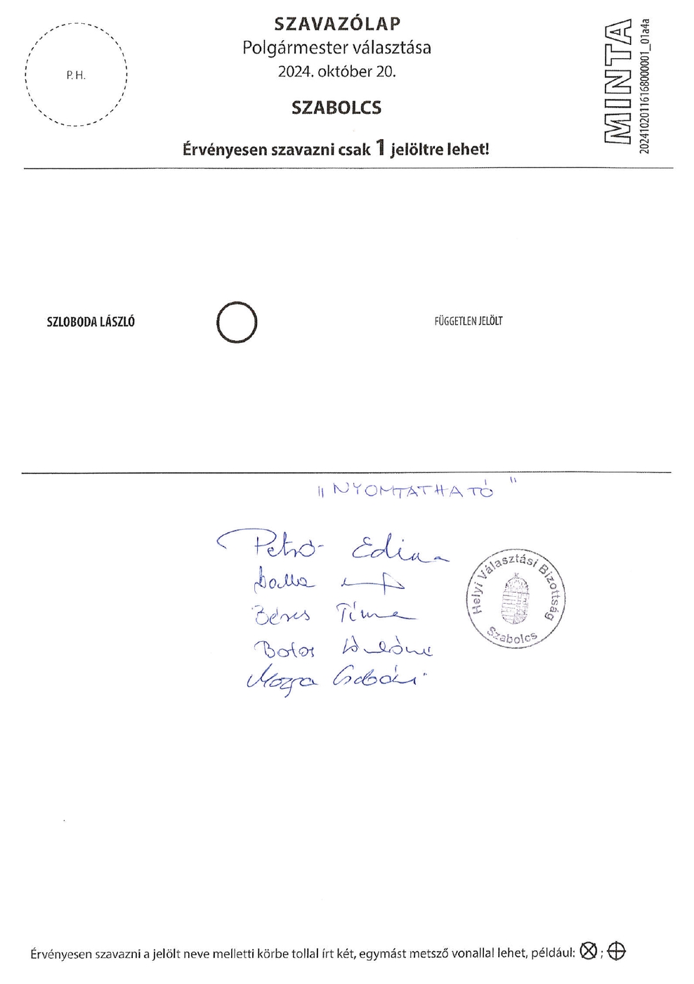 szavazolap